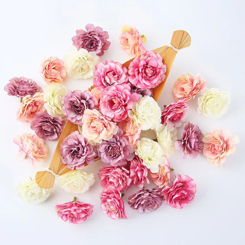Silk Rose Artificial Flower Heads – Wedding & Home Décor Artificial Silk Flowers Babs