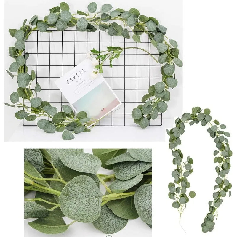 210cm Artificial Eucalyptus Wreath – Green Leaf Home & Wedding Decor Artificial Flower Wreath Babs