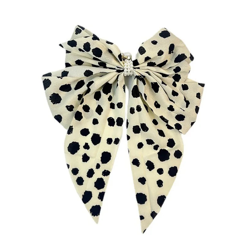 Women's Big Bow Hair Clip Faux Pearl Barrette – Vintage Style Hair Barrette Clip Babs