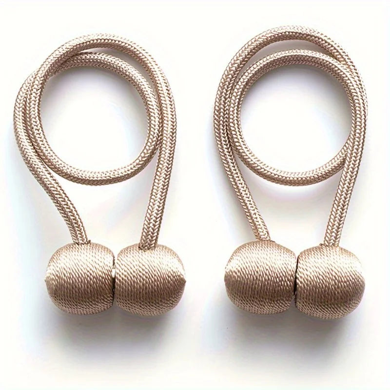 Magnetic Curtain Tiebacks Earphone Design Holdbacks, 2pcs Curtain Tiebacks Babs Beige