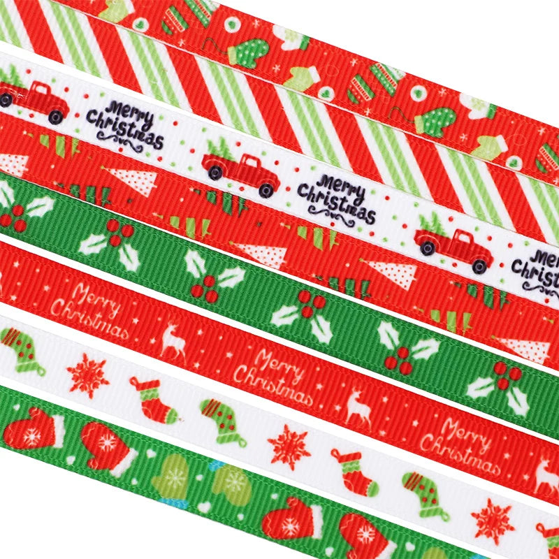 10 Yards 10mm Christmas Polyester Ribbon – Gift Bow DIY Crafts Craft Ribbon Babs