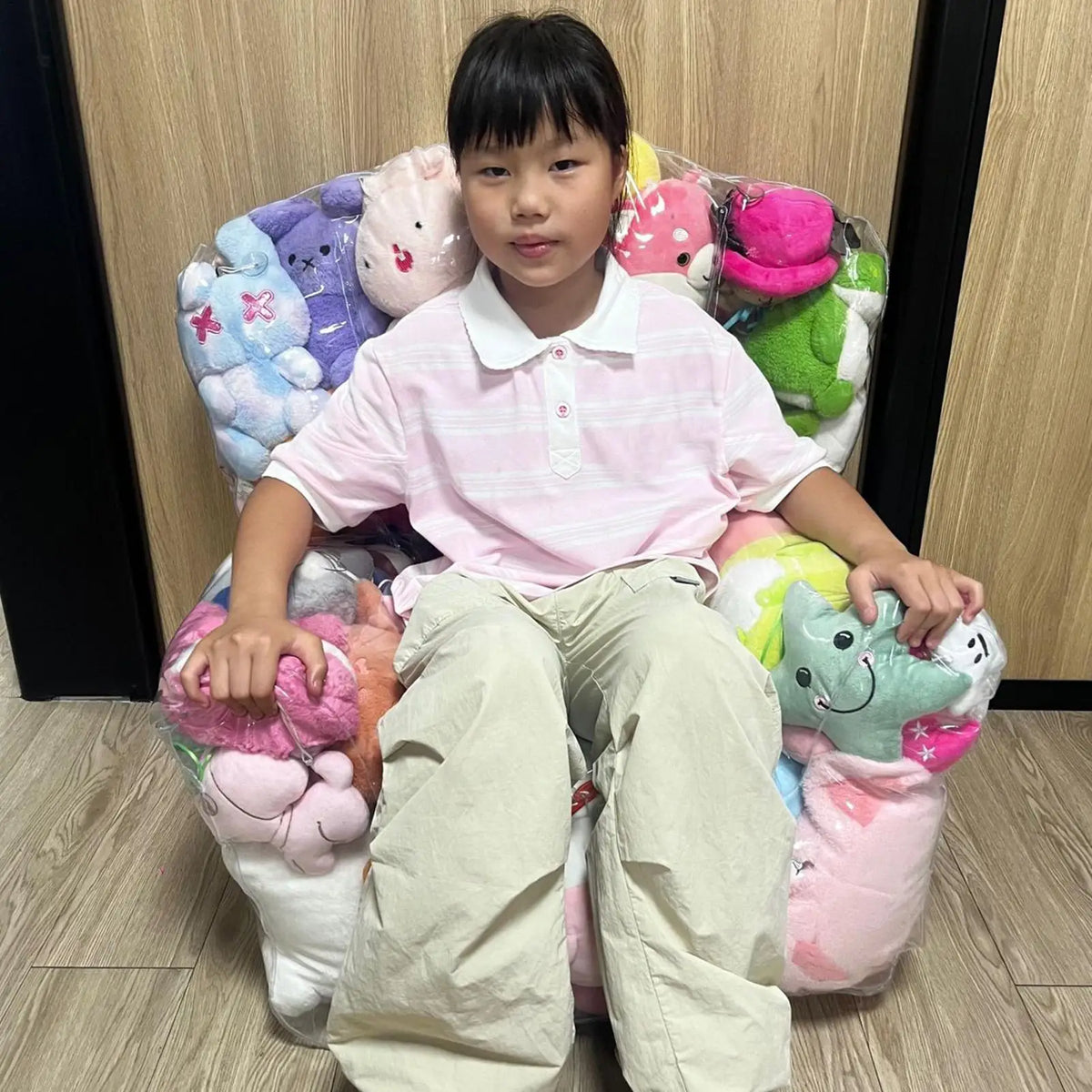 Kids Stuffed Animal Storage Bean Bag Chair – Clear PVC Zipper Toy Storage Bag Babs