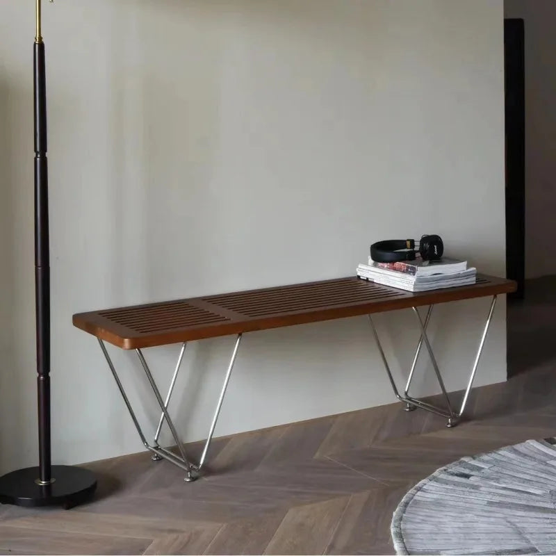 Nordic Pine Wood Bench – Modern Hallway & Living Room Stool Wooden Hallway Bench Babs