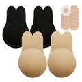 Strapless Adhesive Silicone Bra – Invisible Push-Up Nipple Cover Adhesive Silicone Bra Babs Beige Black S