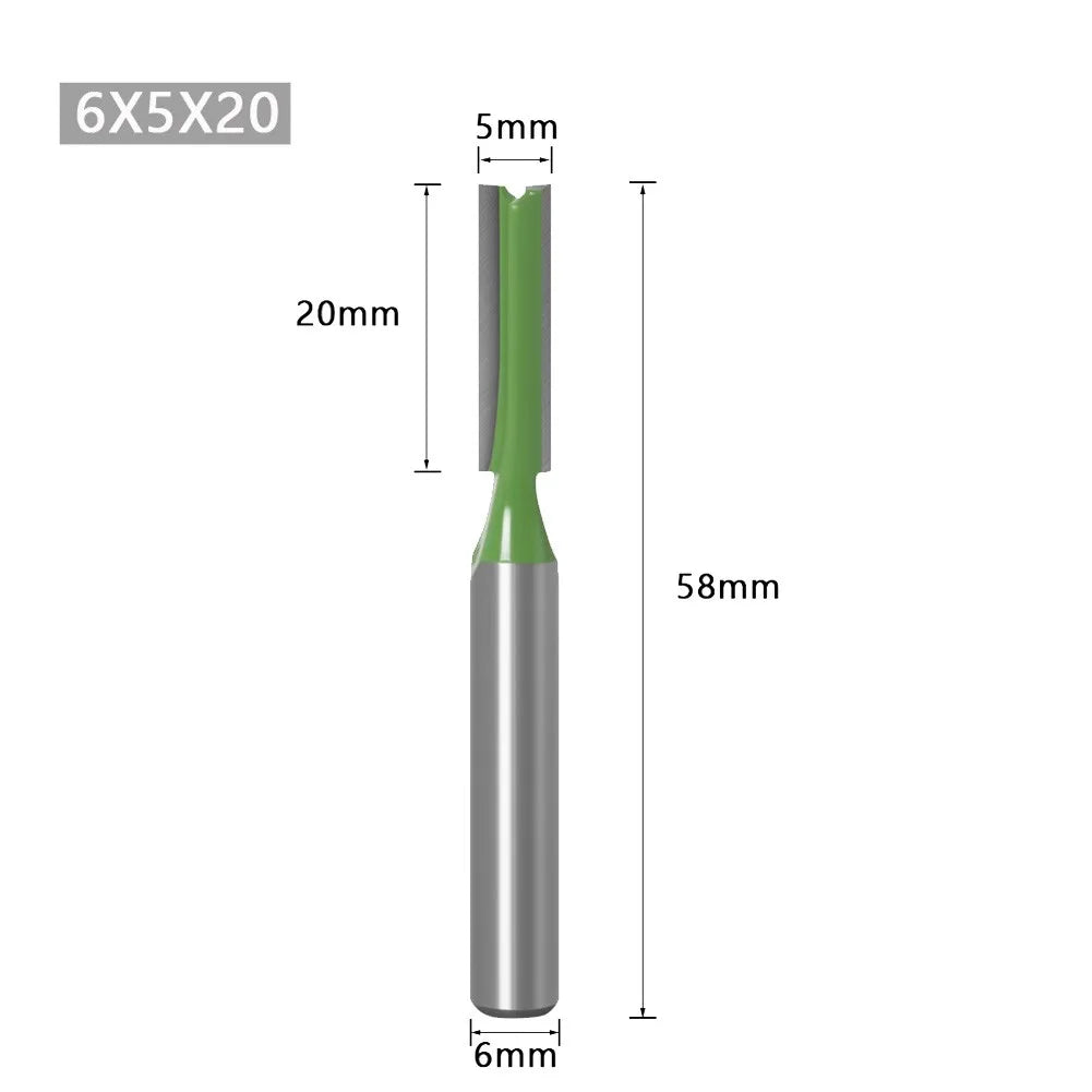 6mm Shank Wood Router Bit – Single & Double Flute Straight Cutter Wood Router Bit Babs 6x5x20