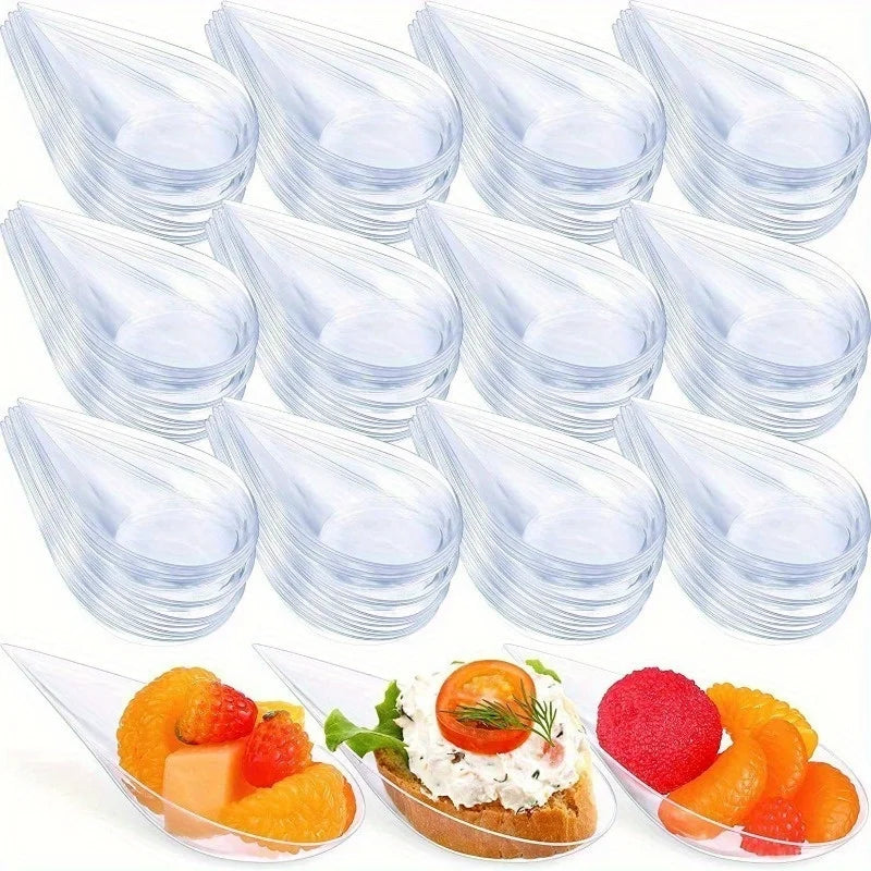 50pcs Disposable Plastic Appetizer & Dessert Tasting Plates Disposable Party Plates Babs
