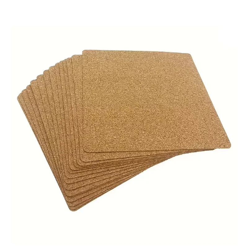 Self-Adhesive Cork Round Coaster Pads | DIY Heat Insulation Mats Cork Coaster Pads Babs 100x100x2mm 40PCS
