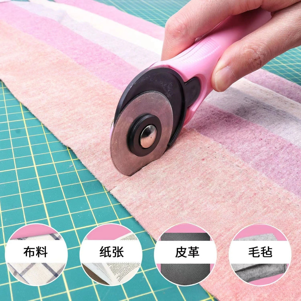 Pink Rotary Cutter – Ergonomic Quilting & Fabric Cutting Tool Rotary Fabric Cutter Babs