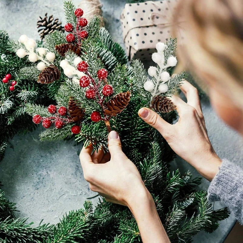 Artificial Red Berry Branch Picks – Christmas & Home Décor Artificial Berry Branches Babs