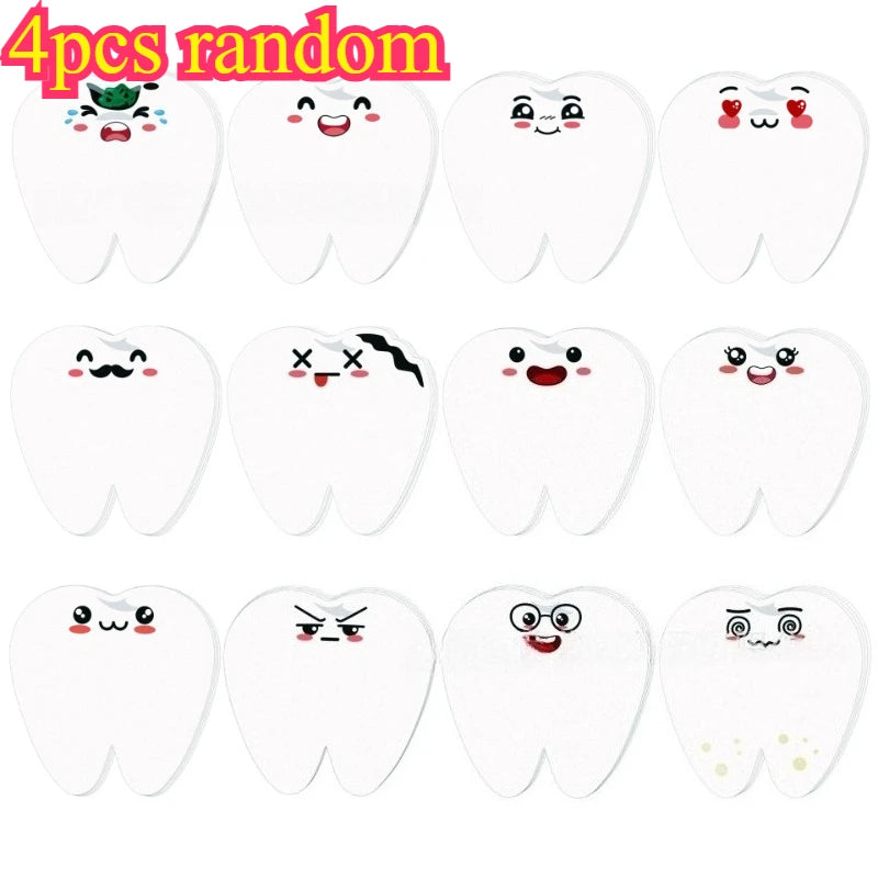 Dental Tooth Sticky Notes Funny Gift Set – 4 or 12 Pcs Novelty Sticky Notes Babs 4pcs random