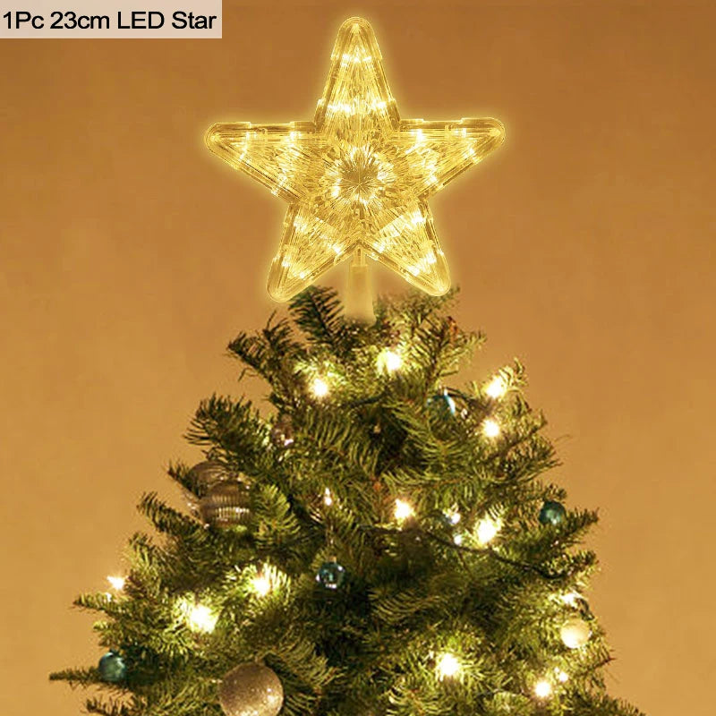 Christmas Tree Top Star LED Light Topper – Xmas Ornament Christmas Tree Topper Babs 23cm warm white
