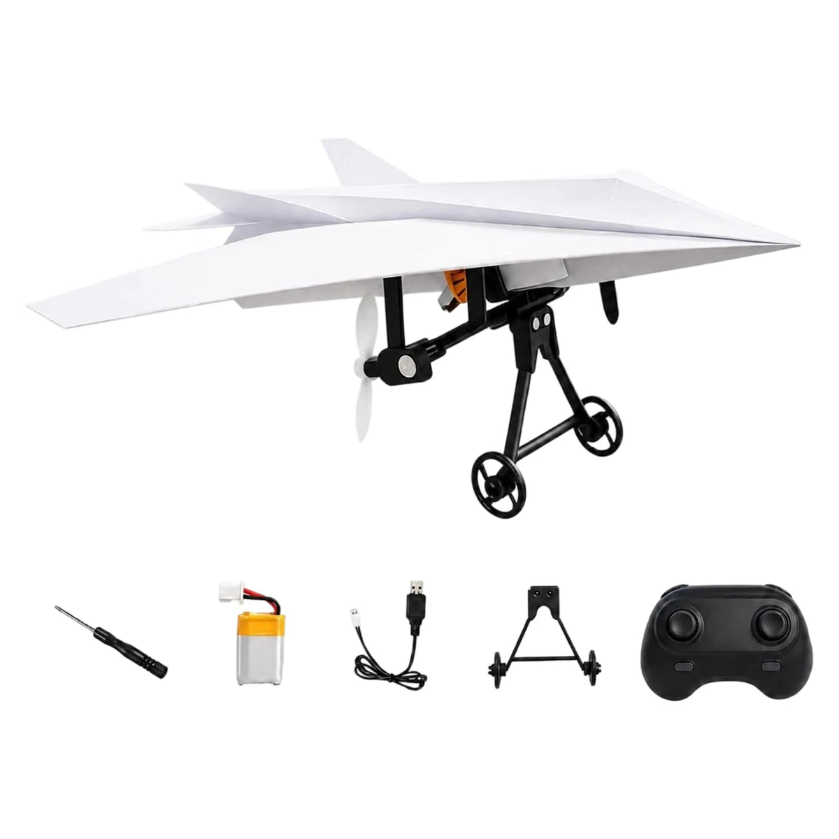 RC Paper Airplane Kit 2.4GHz Remote Control Glider Toy for Kids RC Airplane Kit Babs colorful One Size
