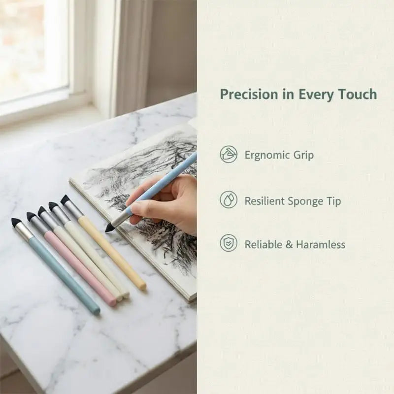 3-Piece Sponge Art Pens for Oil Painting, Shading & Sketching Sponge Art Pen Set Babs