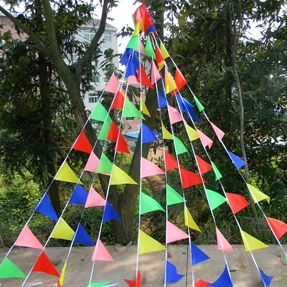 Colorful Triangle Pennant Banner Flags | Party Garland 100-500 Pcs Party Flag Garland Babs