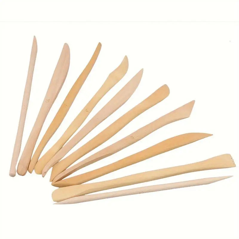 10-Piece Wooden Pottery Carving Tools – Clay Sculpture Knives Pottery Carving Tools Babs