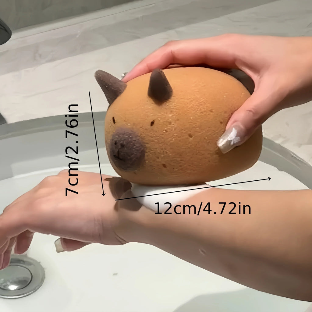 Cute Capybara Bath Sponge – Soft Face & Body Wash Ball Bath Sponge Babs