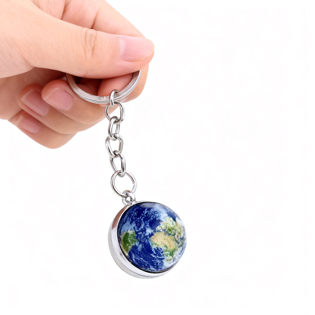 Galaxy Solar System Glass Ball Keychain – Planet Art Charm Glass Ball Keychain Babs earth