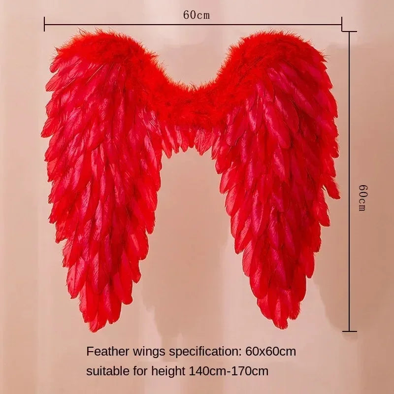 Feather Angel Wings Costume Prop – Wedding, Halloween & Party Costume Wings Babs