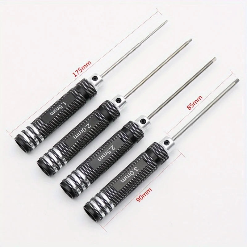 4-Piece Hex Driver Allen Wrench Set for RC Cars 1.5–3.0mm Hex Driver Set Babs 4Pcs