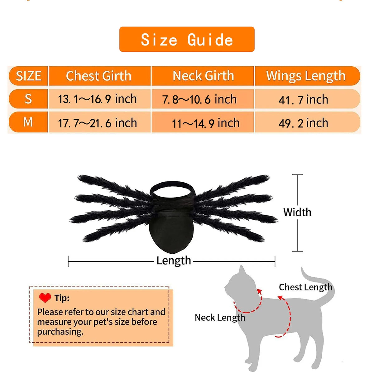 Pet Spider Costume for Cats & Dogs | Halloween Cosplay Dress Up Pet Halloween Costume Babs