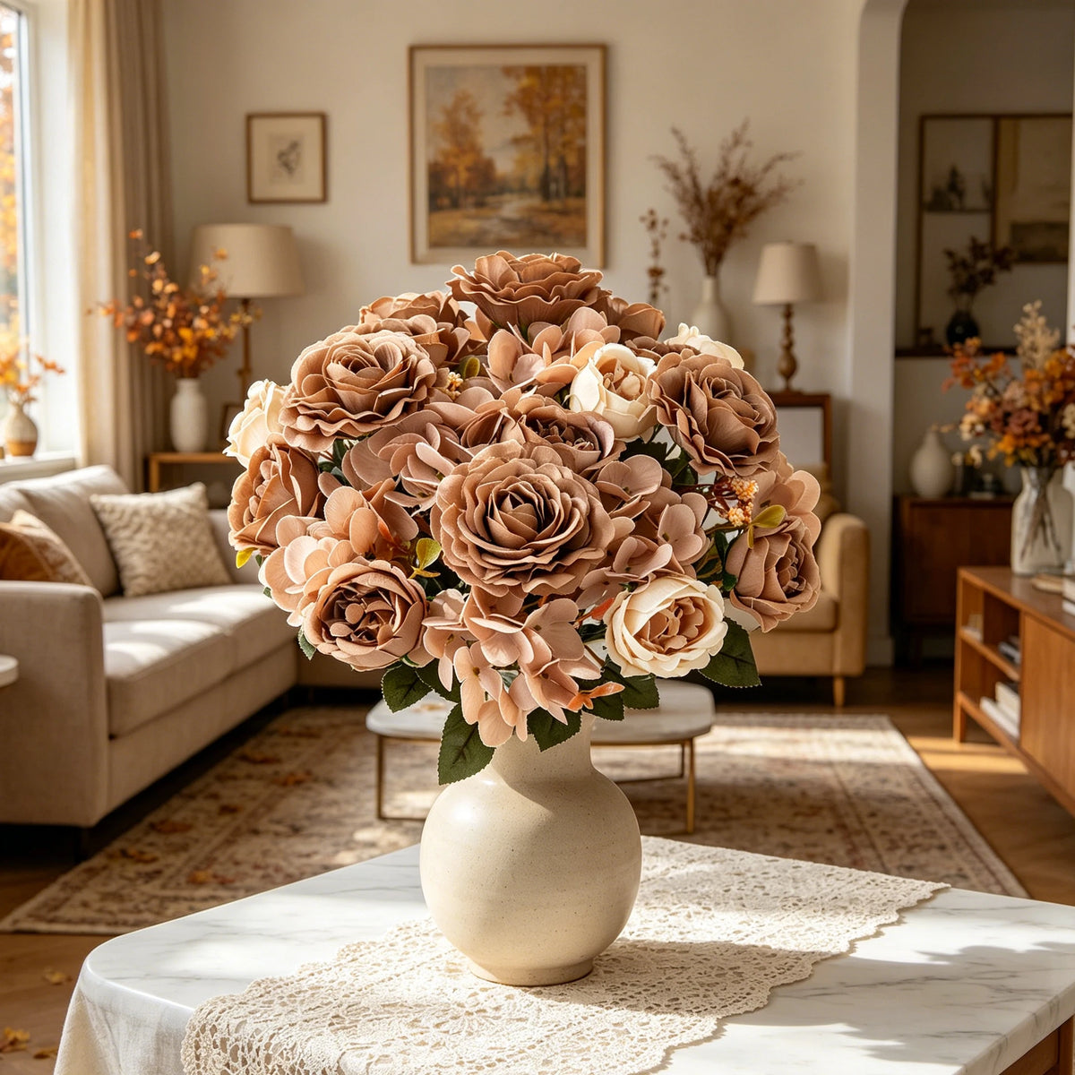 Artificial Silk Rose & Peony Bouquet – Wedding & Home Decor Artificial Flower Bouquet Babs