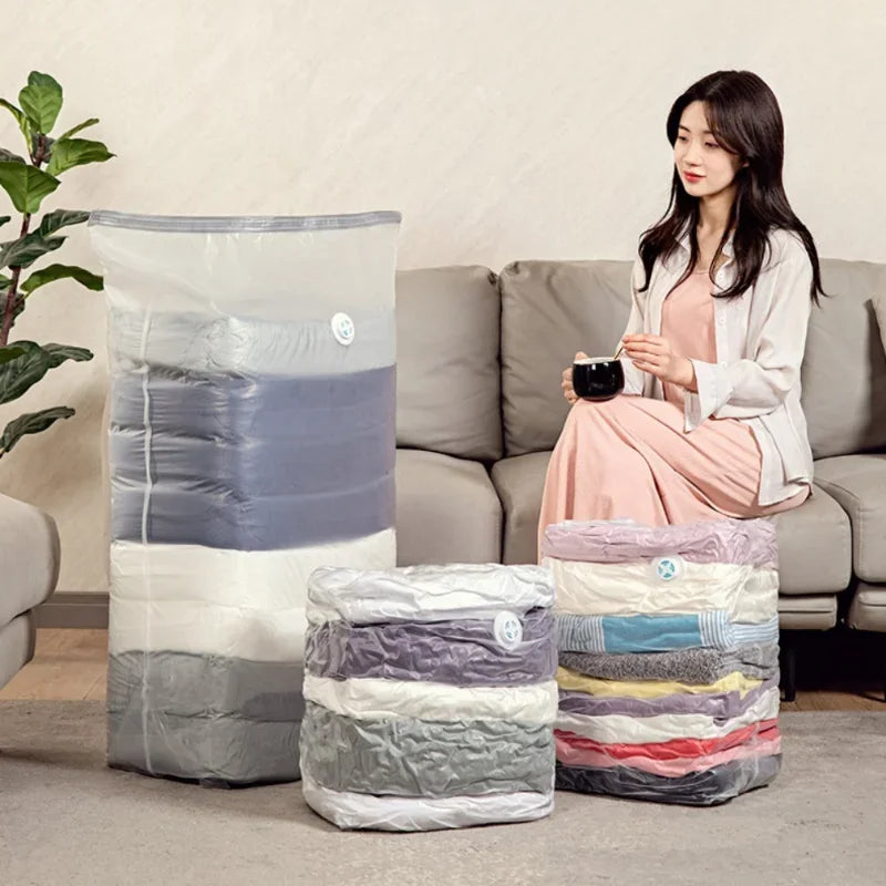 No-Pump Vacuum Storage Bags for Clothes & Blankets – 4 Sizes Vacuum Storage Bags Babs