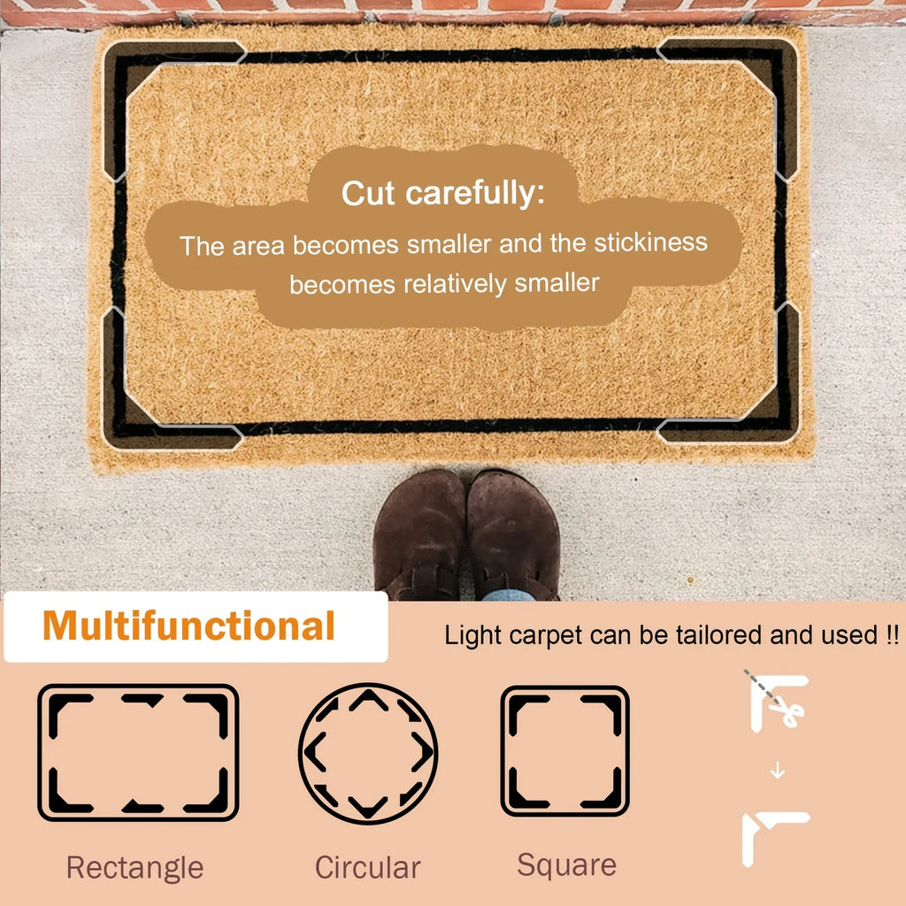 Anti-Slip Carpet Adhesive Pads for Rugs, Sofas & Sheets (4/8 Pcs) Carpet Grip Pads Babs