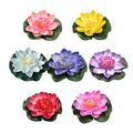 7pcs Floating Artificial Lotus Flowers – Water Lily Pond Decor Artificial Floating Flowers Babs multicolor