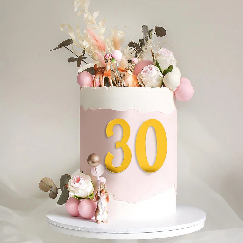 Gold Acrylic Number Cake Toppers 0–9 Set | Party Décor Cake Topper Set Babs