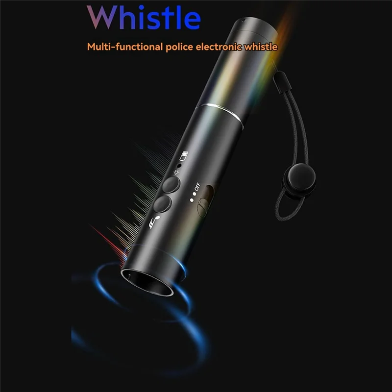 Electronic Whistle with USB Rechargeable Flashlight | Sports Electronic Sports Whistle Babs Black