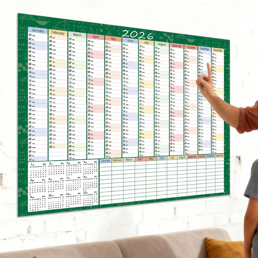 2026 Large Wall Calendar Poster with Stickers | Home & Office Wall Calendar Planner Babs