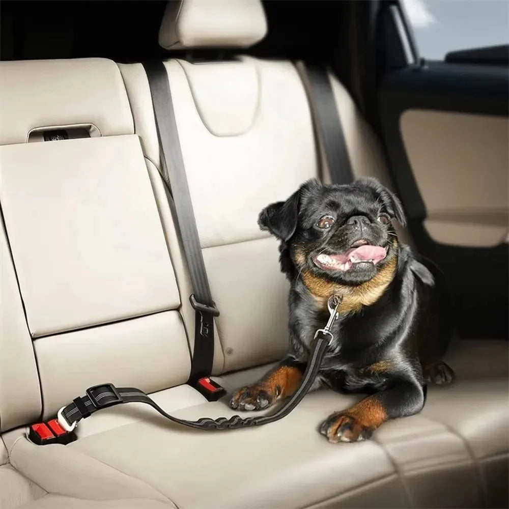 Reflective Dog Seat Belt – Adjustable Nylon Bungee Car Harness Dog Car Harness Babs