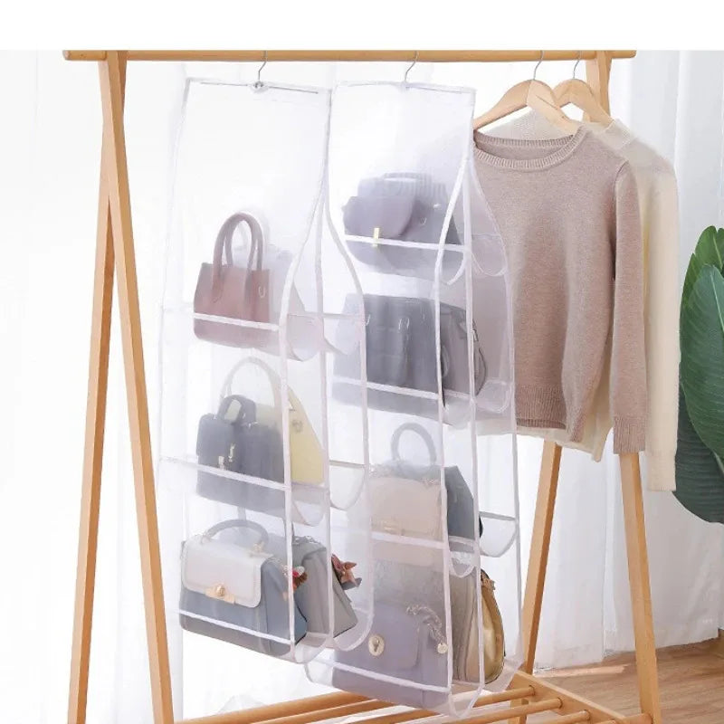 HOMEFISH 4-Layer Hanging Bag Organizer – Dust-Proof Storage Hanging Bag Organizer Babs