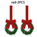 Christmas Garland with Red Bow – Festive Holiday Cabinet Decor Christmas Garland Babs red-2PCS