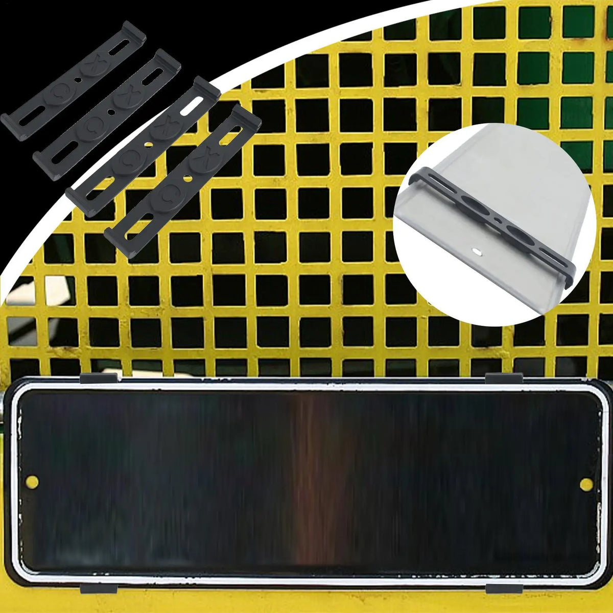 Frameless License Plate Holder – Weatherproof Universal ABS 4-Pack License Plate Holder Babs