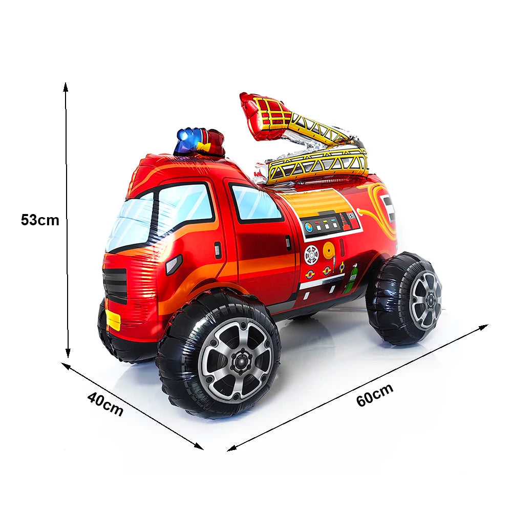 Fire Truck Inflatable Foil Balloons – 3 Styles Party Décor Party Balloons Babs Fluorescence Yellow As pictures show