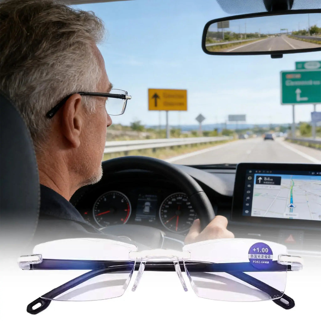 Smart Autofocus Reading Glasses – Anti Blue Light Rimless Reading Glasses Babs