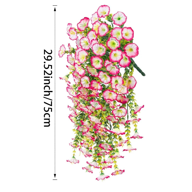 2pcs UV-Resistant Artificial Morning Glory Eucalyptus Garland Artificial Flower Garland Babs