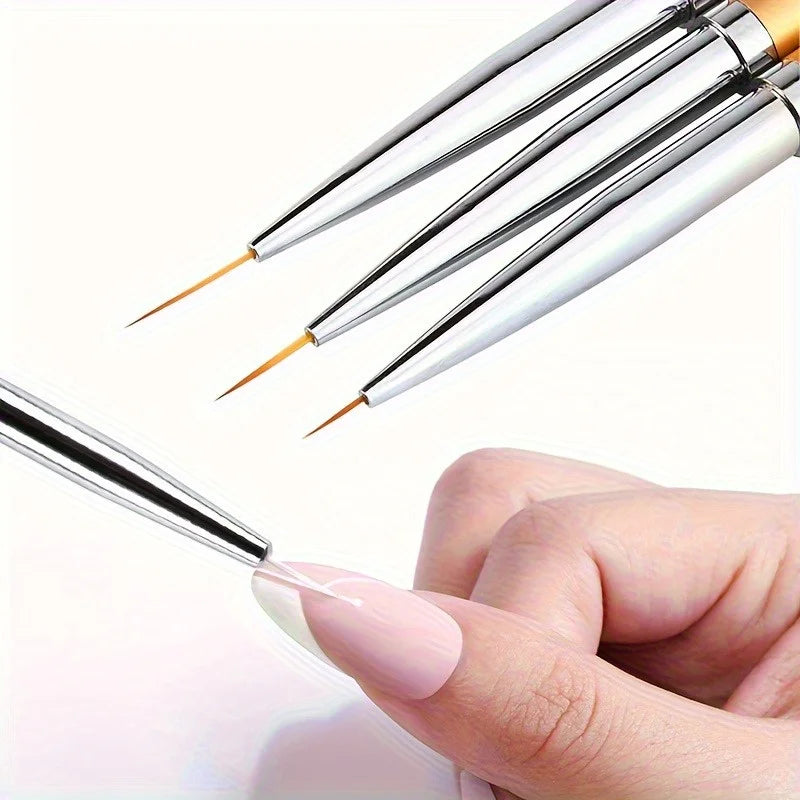 6-Piece Golden Fine Tip Paint Brushes – Art & Nail Design Set Fine Tip Paint Brushes Babs