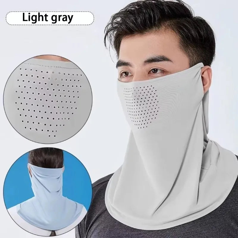 Ice Silk Sun Shield Mask UPF50+ Full Face UV & Neck Protection Sun Protection Mask Babs