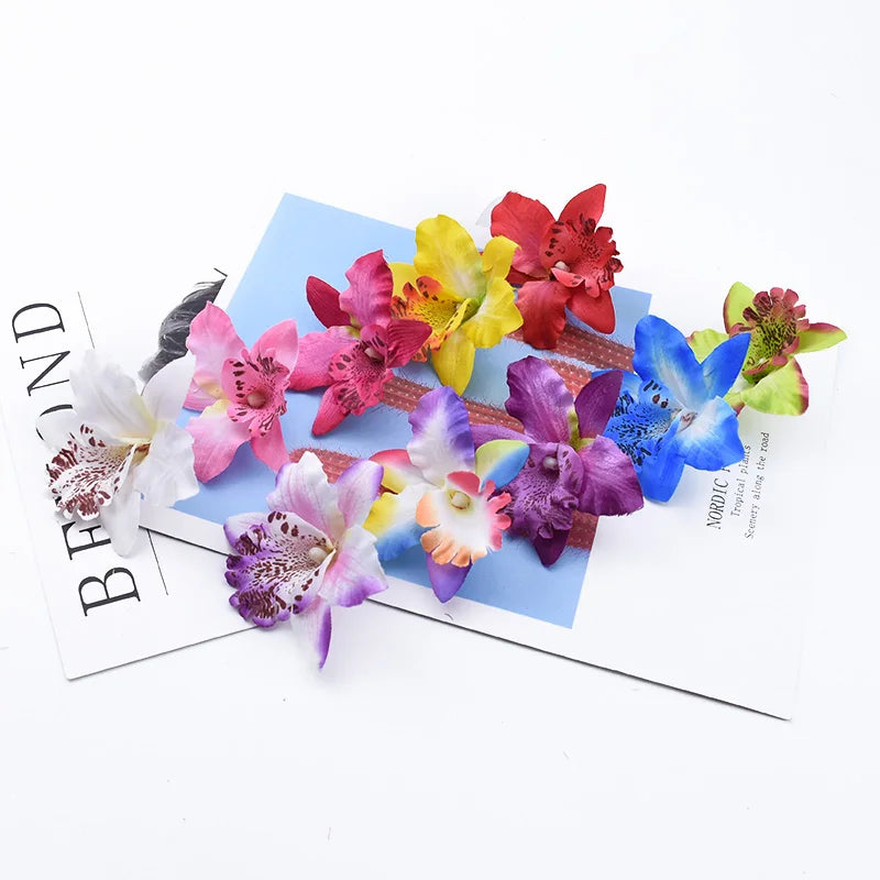 10/20pcs Silk Butterfly Orchid Artificial Flowers – Wedding Decor Artificial Silk Flowers Babs