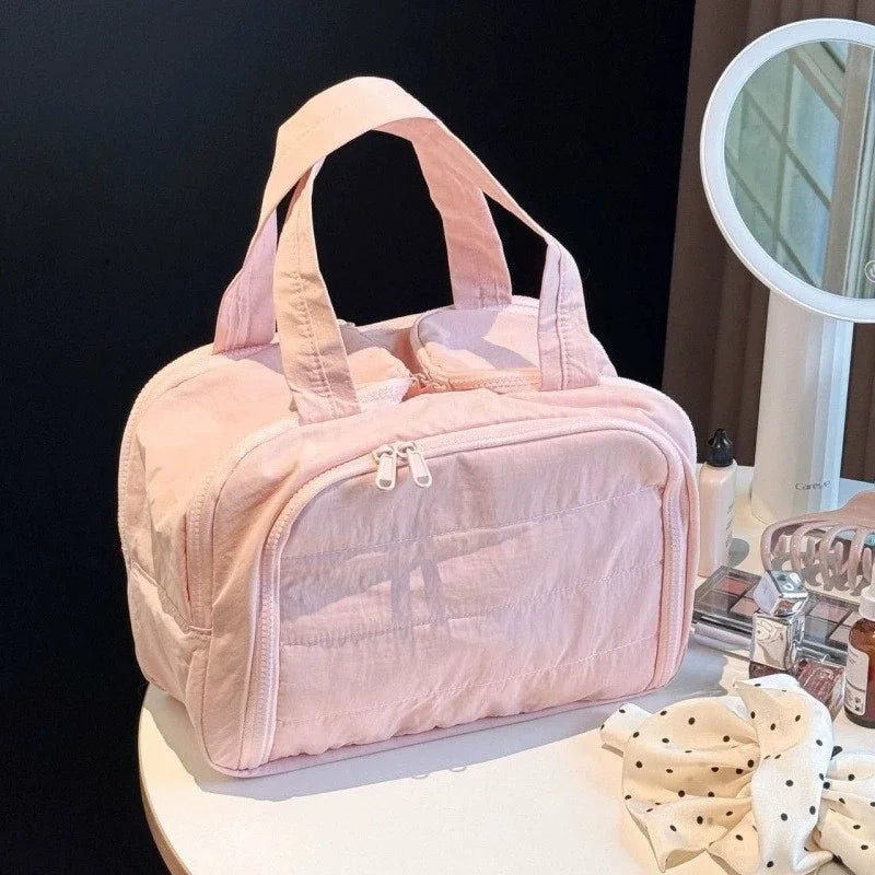 Women's Large Toiletry Bag – Wide-Open Puffy Makeup Organizer Toiletry & Makeup Bag Babs