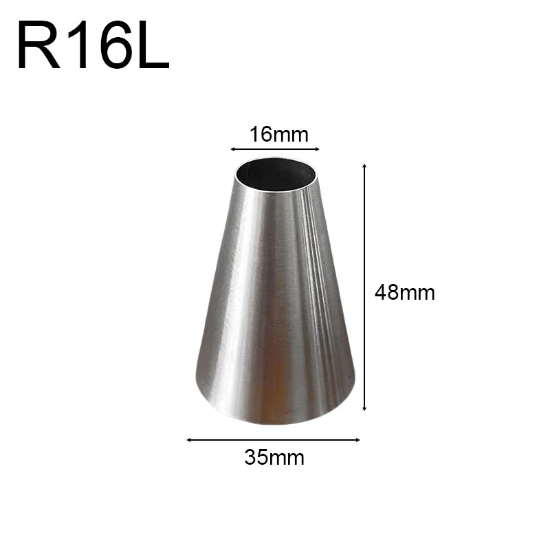 Large Stainless Steel Pastry Nozzles – Flower Decorating Tips Pastry Decorating Tips Babs R16L