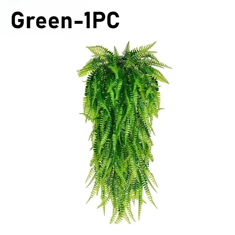 Artificial Hanging Fern Vine Wall Decor – Indoor & Outdoor Artificial Hanging Plants Babs Green-1PC