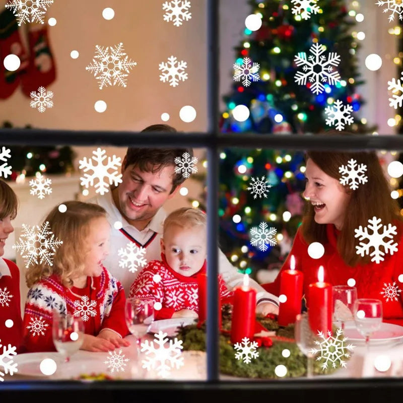 36pcs White Snowflake Christmas Wall & Window Stickers Christmas Wall Stickers Babs