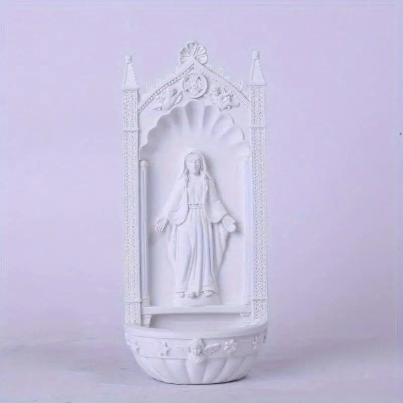 Virgin Mary Holy Water Font Wall Statue | Catholic Home Decor Religious Wall Figurine Babs