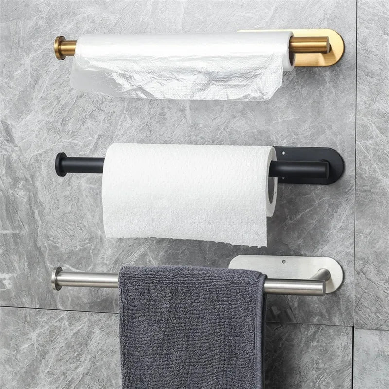 Adhesive Stainless Steel Paper Towel Holder & Napkin Rack Paper Towel Holder Babs