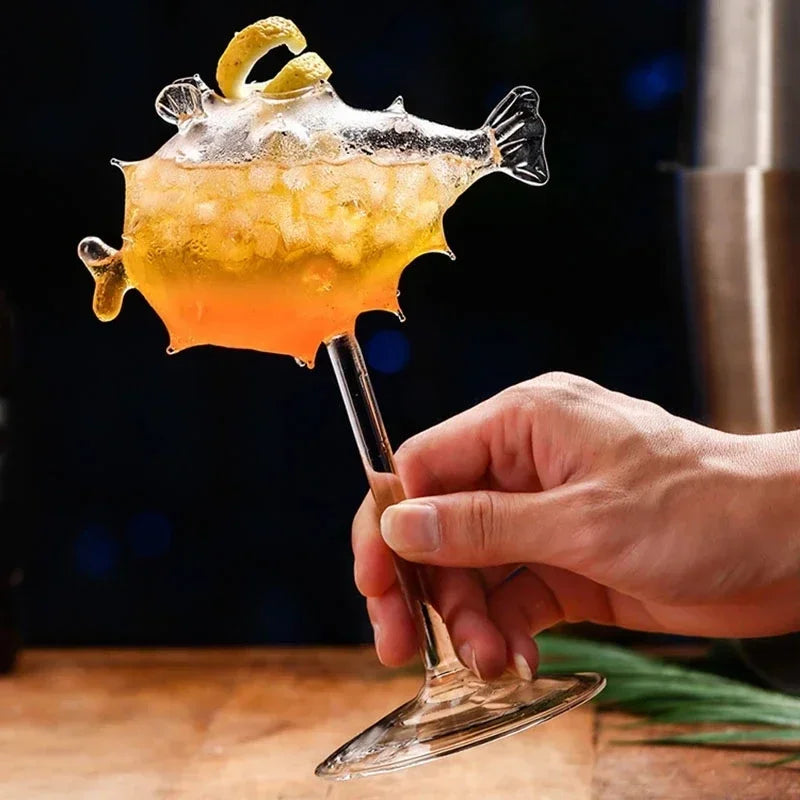 Porcupine Fish Cocktail Goblet – Novelty Bar & Party Glass Novelty Cocktail Glass Babs