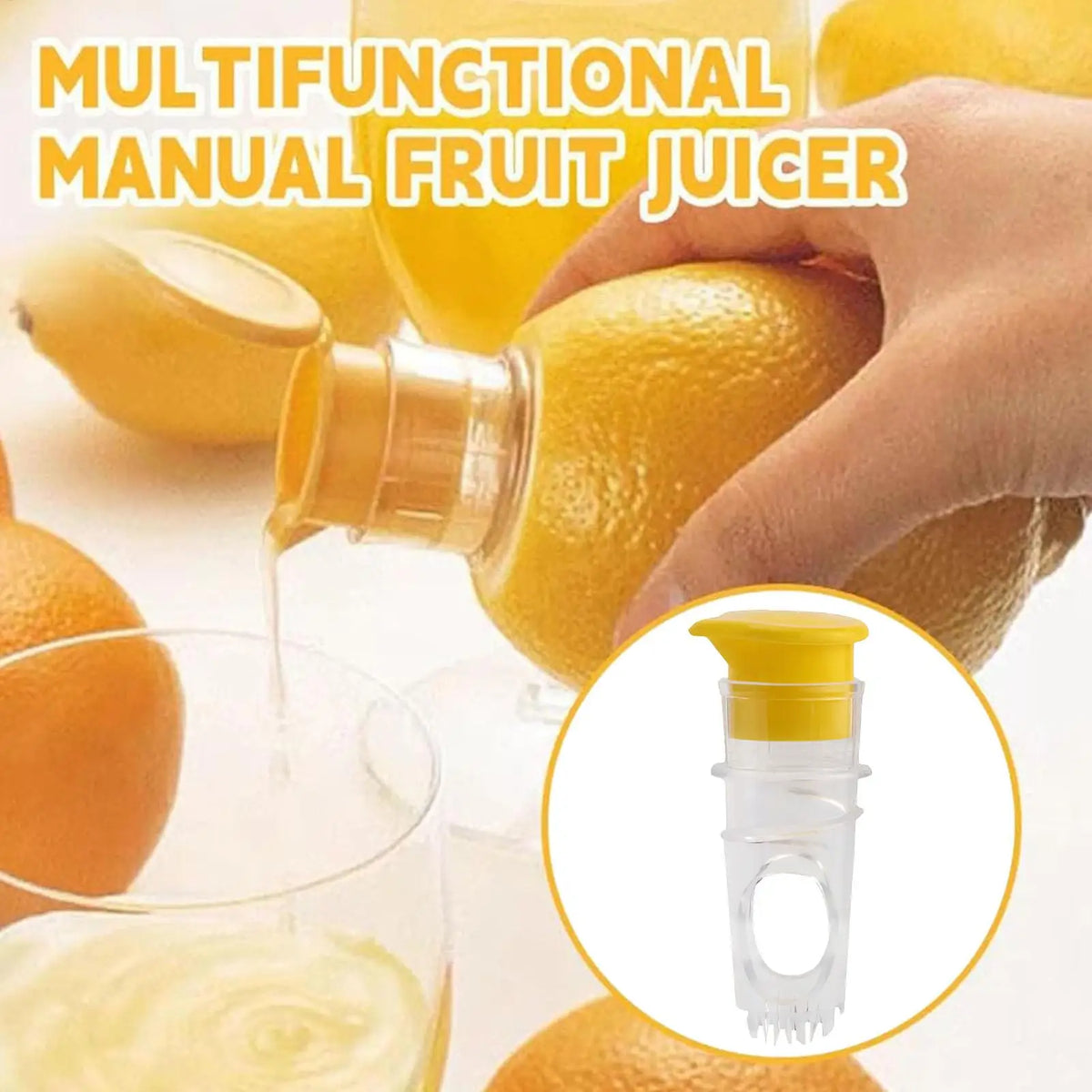 Manual Lemon Squeezer with Built-In Filter – Portable Citrus Juicer Manual Citrus Juicer Babs
