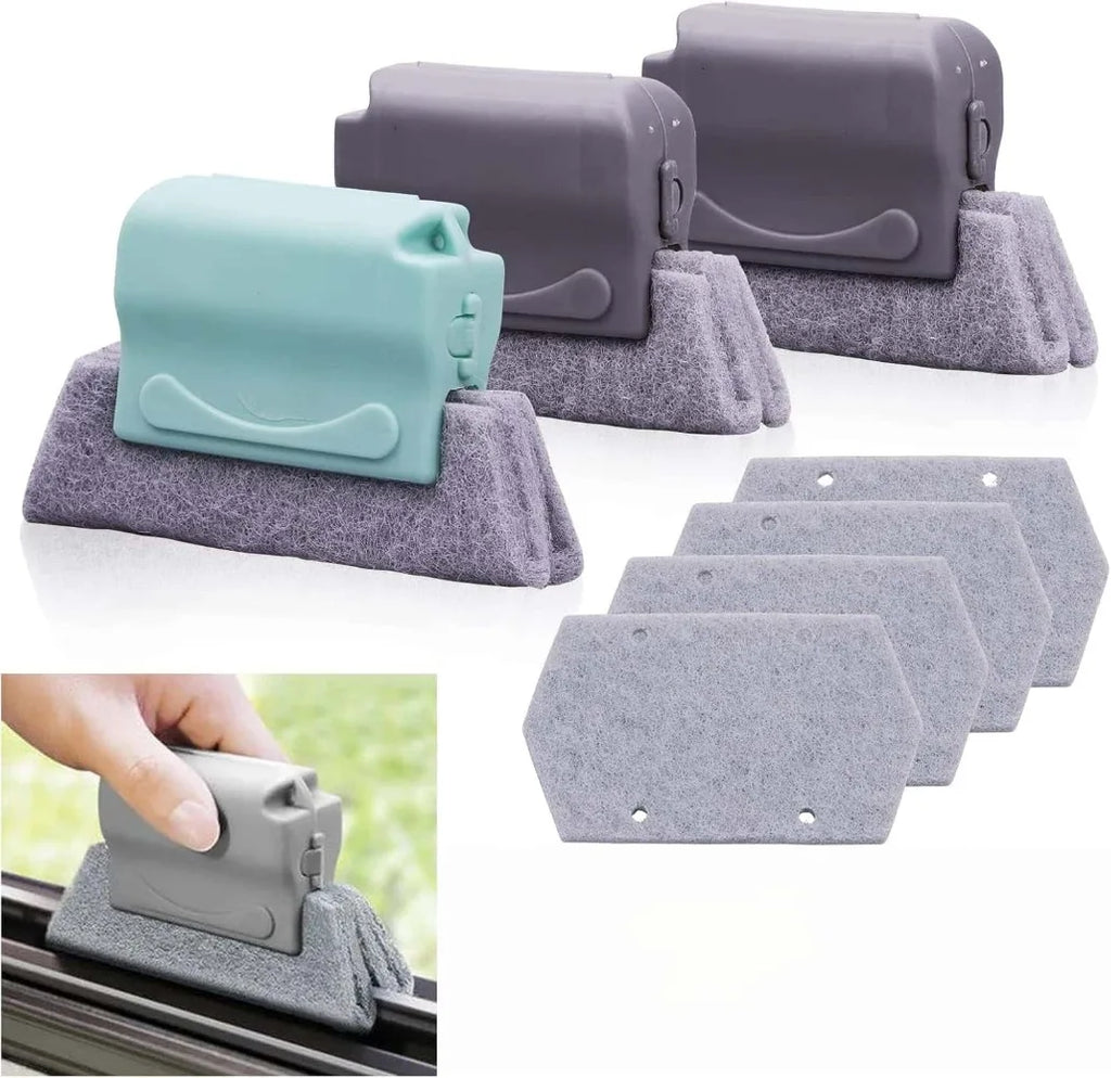Window Track Groove Cleaning Brush – Replaceable Scrub Head Groove Cleaning Brush Babs